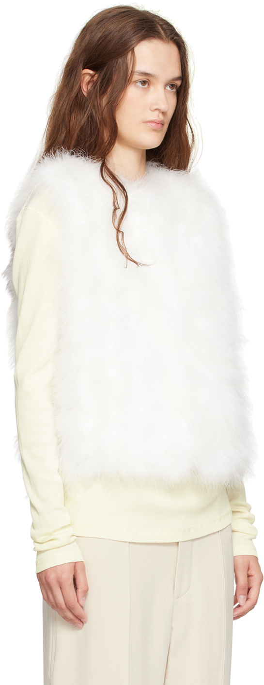 Yves Salomon White Feather Vest