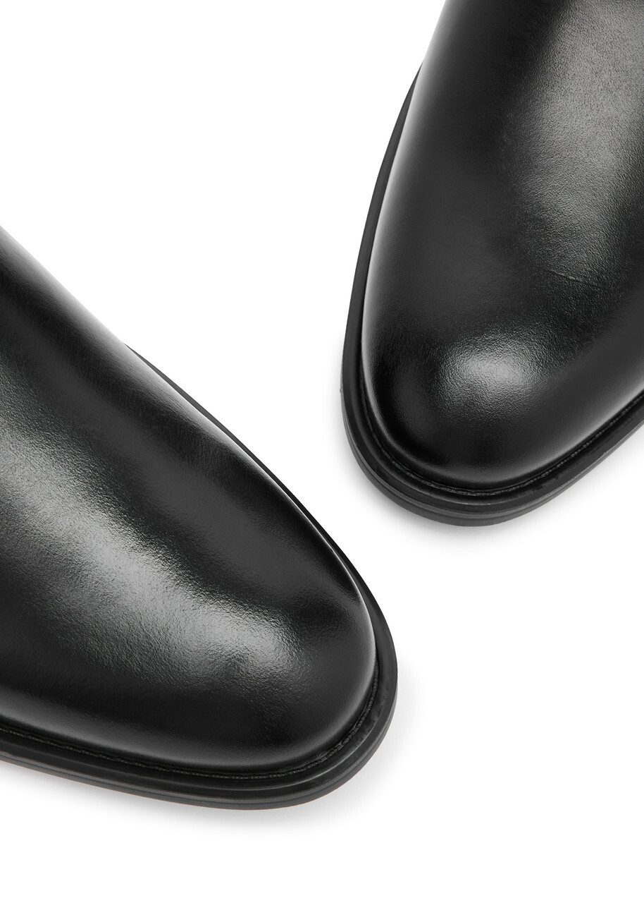 Paul Smith Cedric Glossed Leather Chelsea Boots Black
