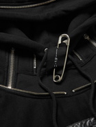 TAKAHIROMIYASHITA TheSoloist. - Oversized Embellished Ripstop-Trimmed Cotton-Jersey Hoodie - Black