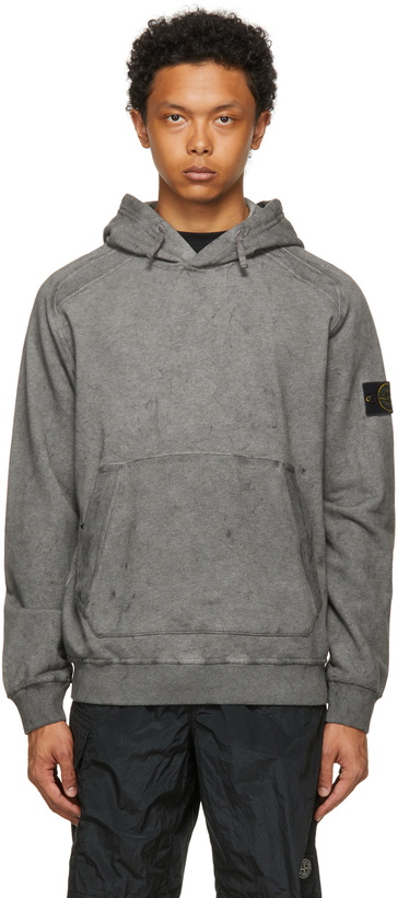 Photo: Stone Island Grey Dust Color Treatment Hoodie