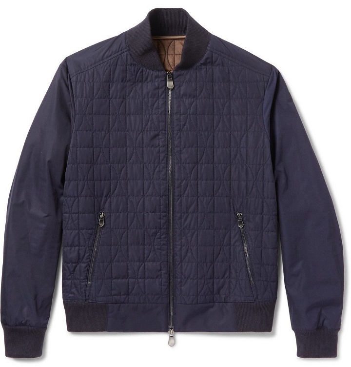 Photo: Berluti - Quilted Shell Bomber Jacket - Men - Navy