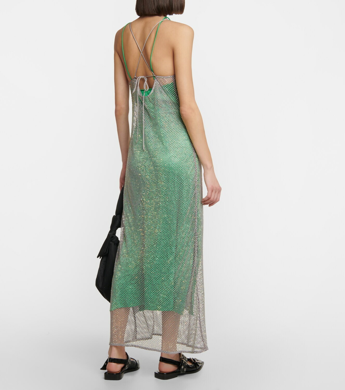 【送料&関税込】Ganni Duchesse Maxi Dress Ganni Duchesse Nylon Strap Dress in Black | REVOLVE