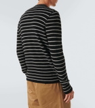 Prada Logo striped wool and cashmere sweater