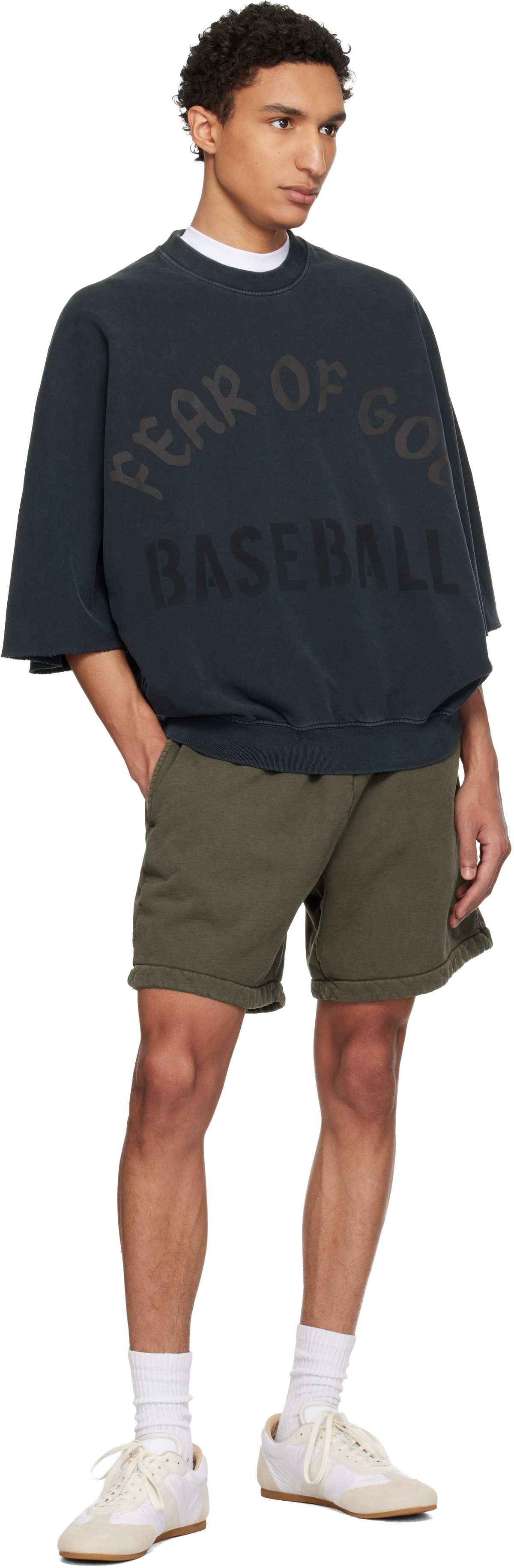Fear of God Black 'Baseball' Cut Sleeve Sweatshirt