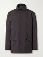 Thom Sweeney - Suede and Rib-Trimmed Padded Shell Coat - Brown