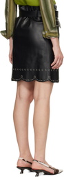 Marni Black Micro-Studs Leather Belted Skirt