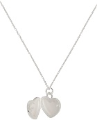 HANREJ Silver Heart Locket Necklace
