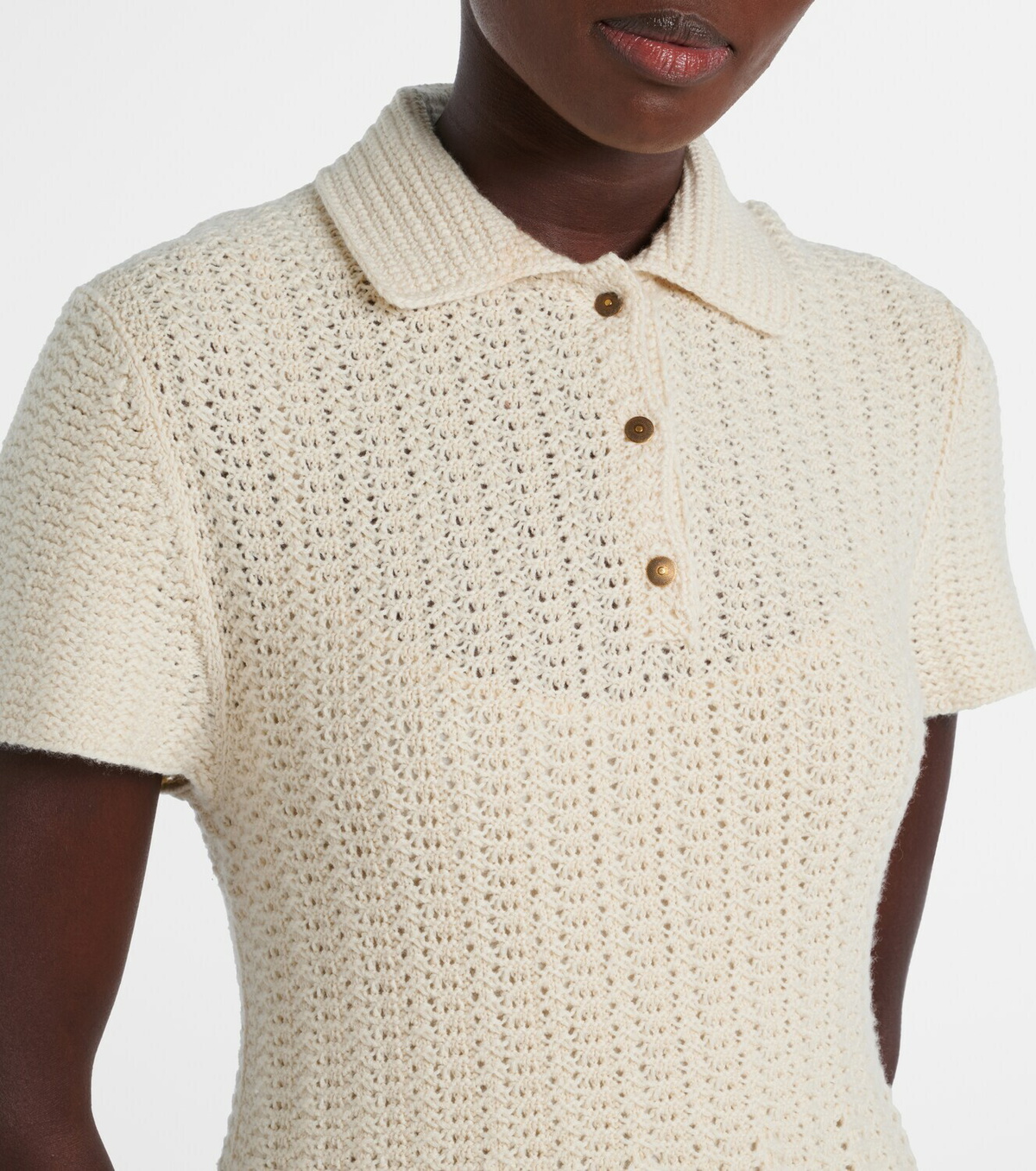 Loro Piana Arola knitted cotton polo dress