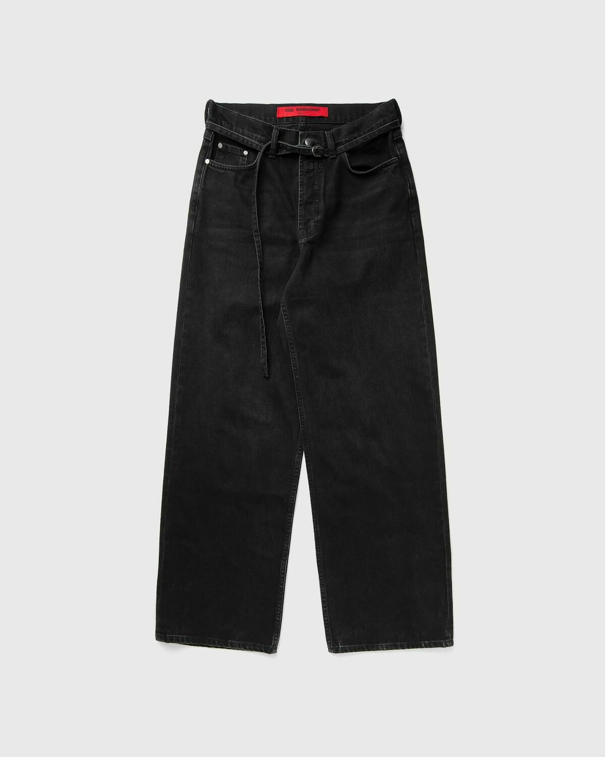 032c DOWN TO EARTH WIDE LEG JEAN Black Mens Jeans