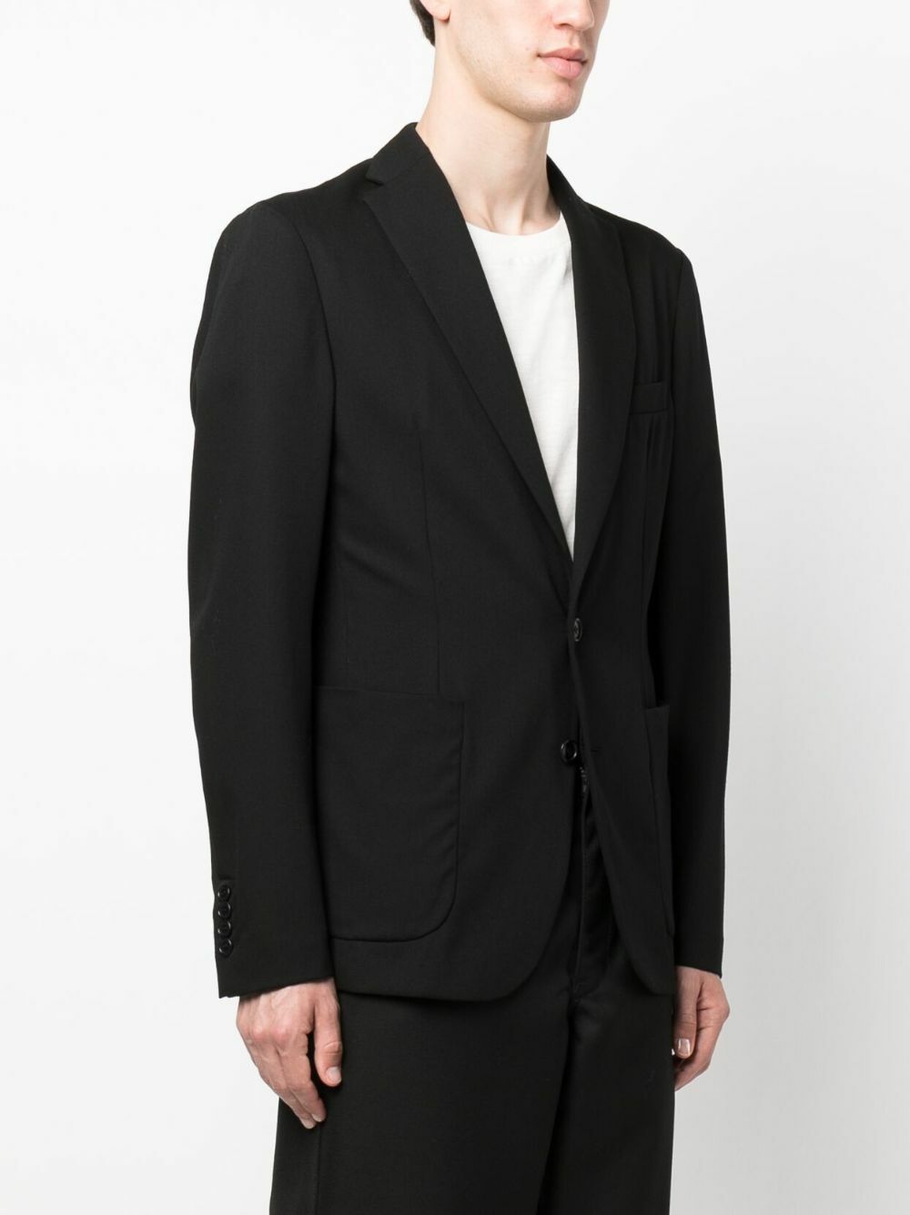 Meta Campania Collective Black Single-Breasted Wool Blazer
