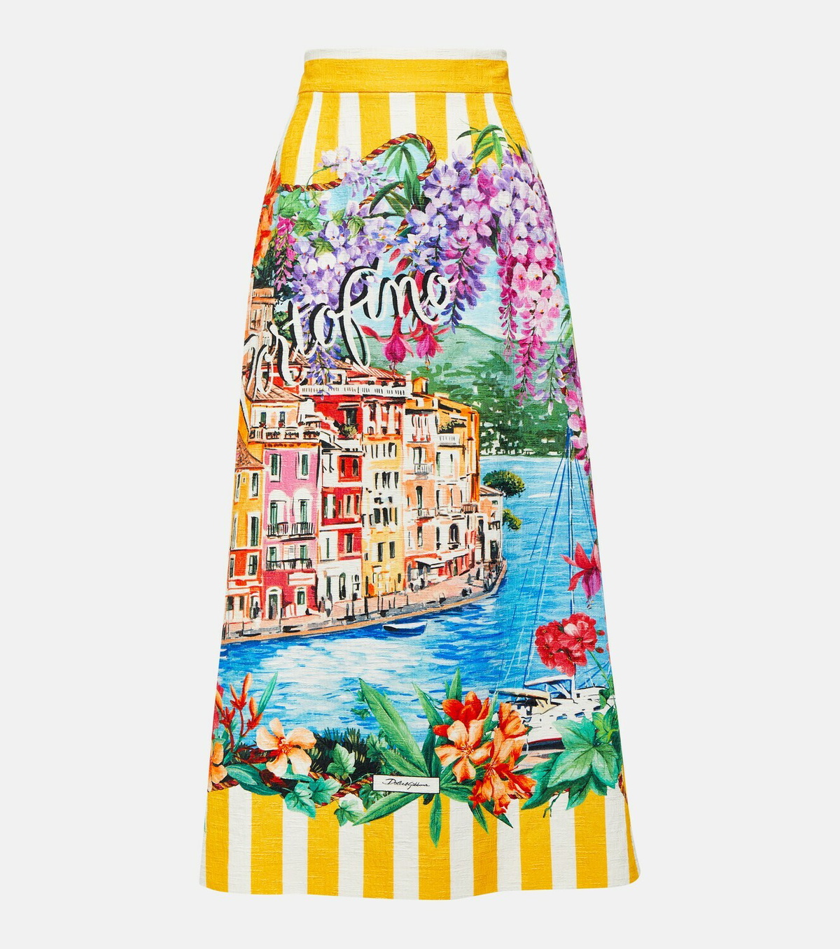 スカート DOLCE & GABBANA ANEMONI PRINT COTTON MIDI SKIRT Pleated printed cotton midi skirt in multicoloured - Dolce