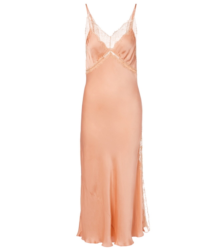 Photo: Poupette St Barth Luli lace-trimmed satin slip dress
