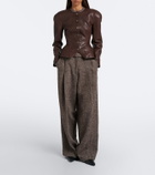 Magda Butrym Herringbone wool-blend wide-leg pants