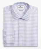 Brooks Brothers Men's Luxury Collection Madison Relaxed-Fit Dress Shirt, Franklin Spread Collar Check | Lavender