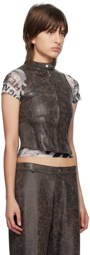 Miaou Brown Hannah Jewett Edition Walker Faux-Leather Vest