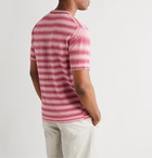 Mr P. - Striped Knitted Linen T-Shirt - Pink