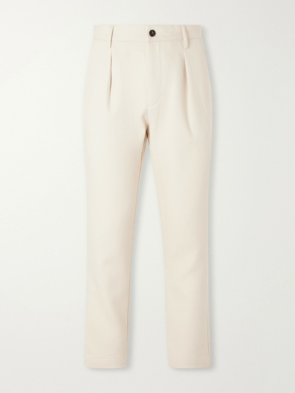 Mr P. - Tapered Pleated Cotton and Cashmere-Blend Trousers - Neutrals