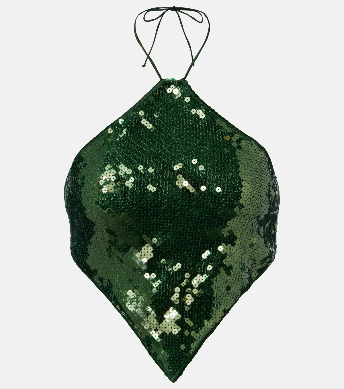 Oséree Marylin sequined halterneck crop top