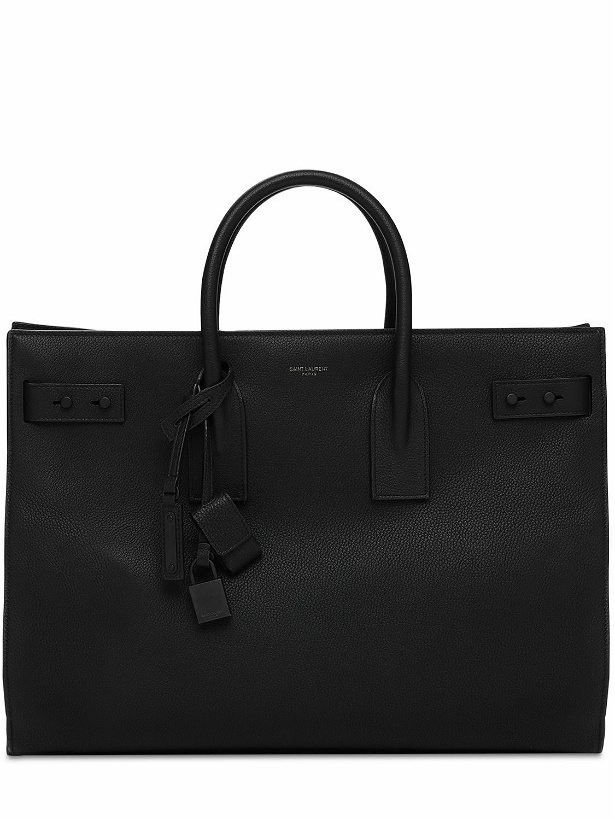 Photo: SAINT LAURENT - Logo Leather Tote Bag