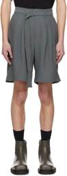 ATTACHMENT Gray Belted Shorts