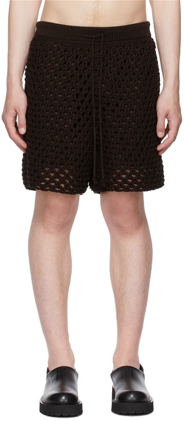 Photo: Valentino Brown Crochet Shorts