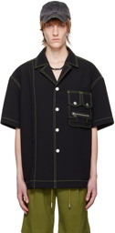 Feng Chen Wang Black 3D Pocket Shirt