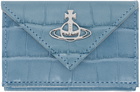 Vivienne Westwood Blue Crocodile Envelope Wallet