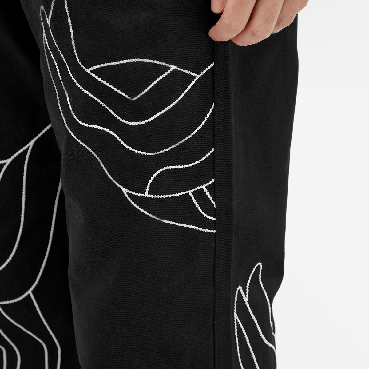 By Parra Men's Stitched Up Duck Pants in Black/White By Parra
