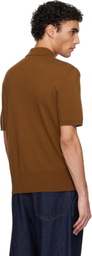 Tiger of Sweden Brown Araawen Merino Wool Knit Polo