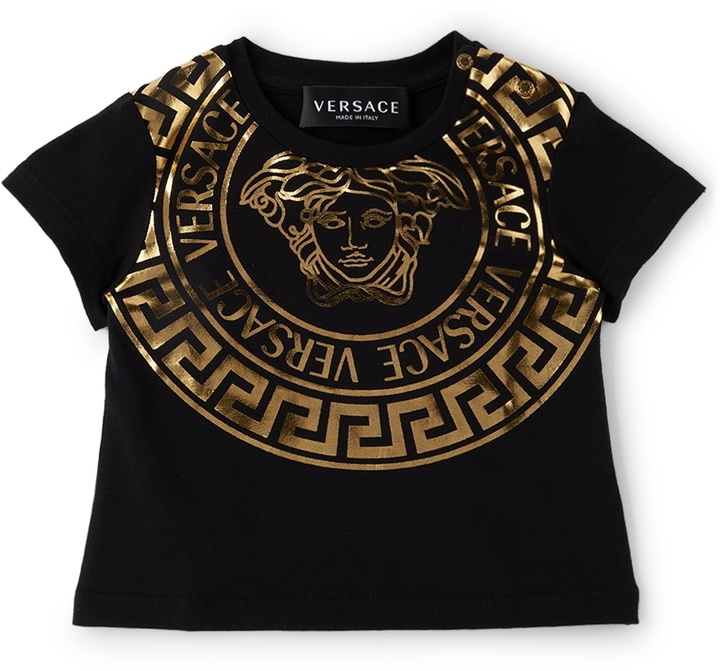 Photo: Versace Baby Black & Gold Medusa T-Shirt