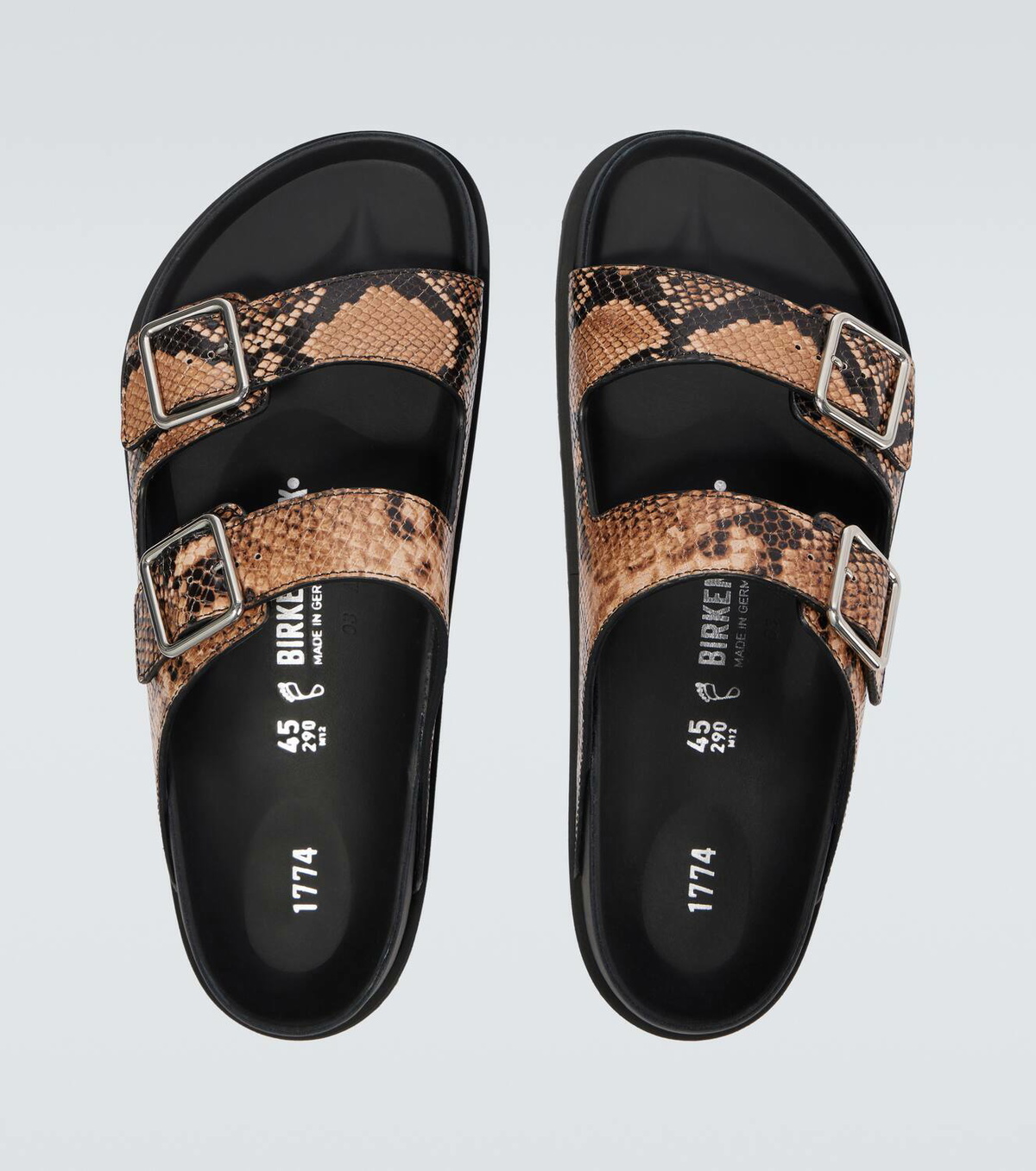Birkenstock 1774 Arizona snake-effect leather sandals Birkenstock 1774