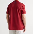 Nike Golf - Tiger Woods Dri-FIT Mesh Mock-Neck Golf T-Shirt - Red