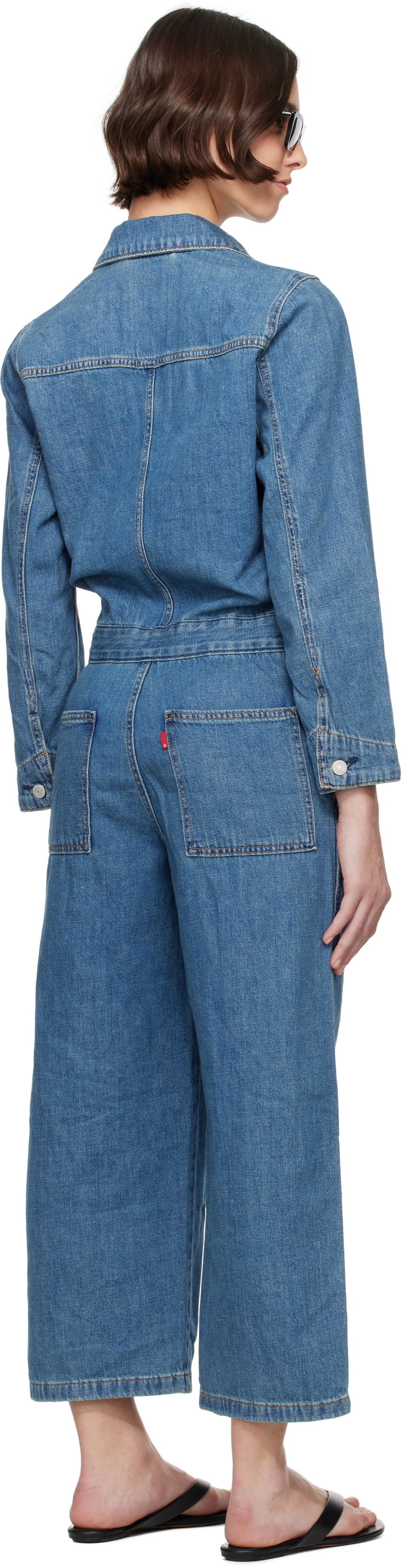 Levi's Blue Iconic Linen+ Denim Jumpsuit