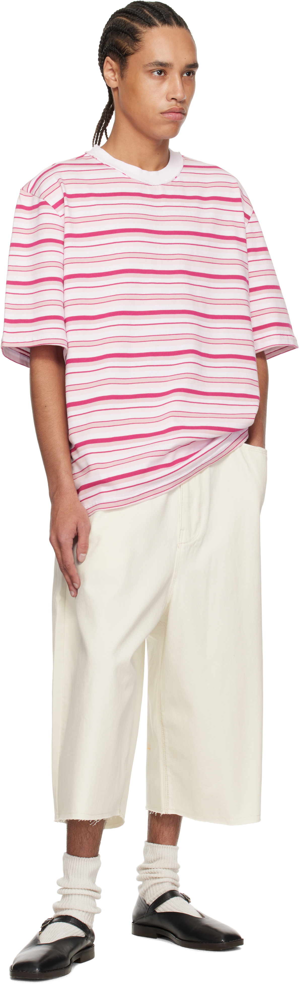 Camiel Fortgens Pink & White Big Heavy Jersey T-shirt