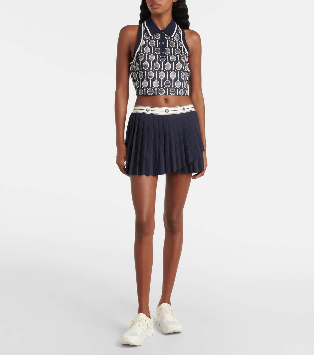 Tory Sport Cropped polo sweater