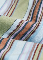 Faithfull The Brand Aurora Striped One-shoulder Cotton and Linen-blend top Blue