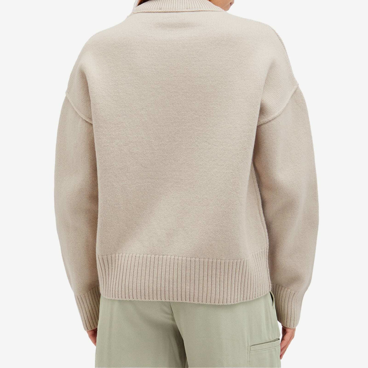 AMI Paris Women's Off White Big ADC Crew Jumper in Light AMI Paris Women's Off White Big ADC Crew Jumper in Light