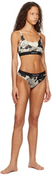 TOM FORD Off-White & Black Floral Thong