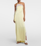 JW Anderson - Lace-trimmed satin maxi dress