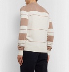 Loro Piana - Striped Cotton and Silk-Blend Sweater - Neutrals