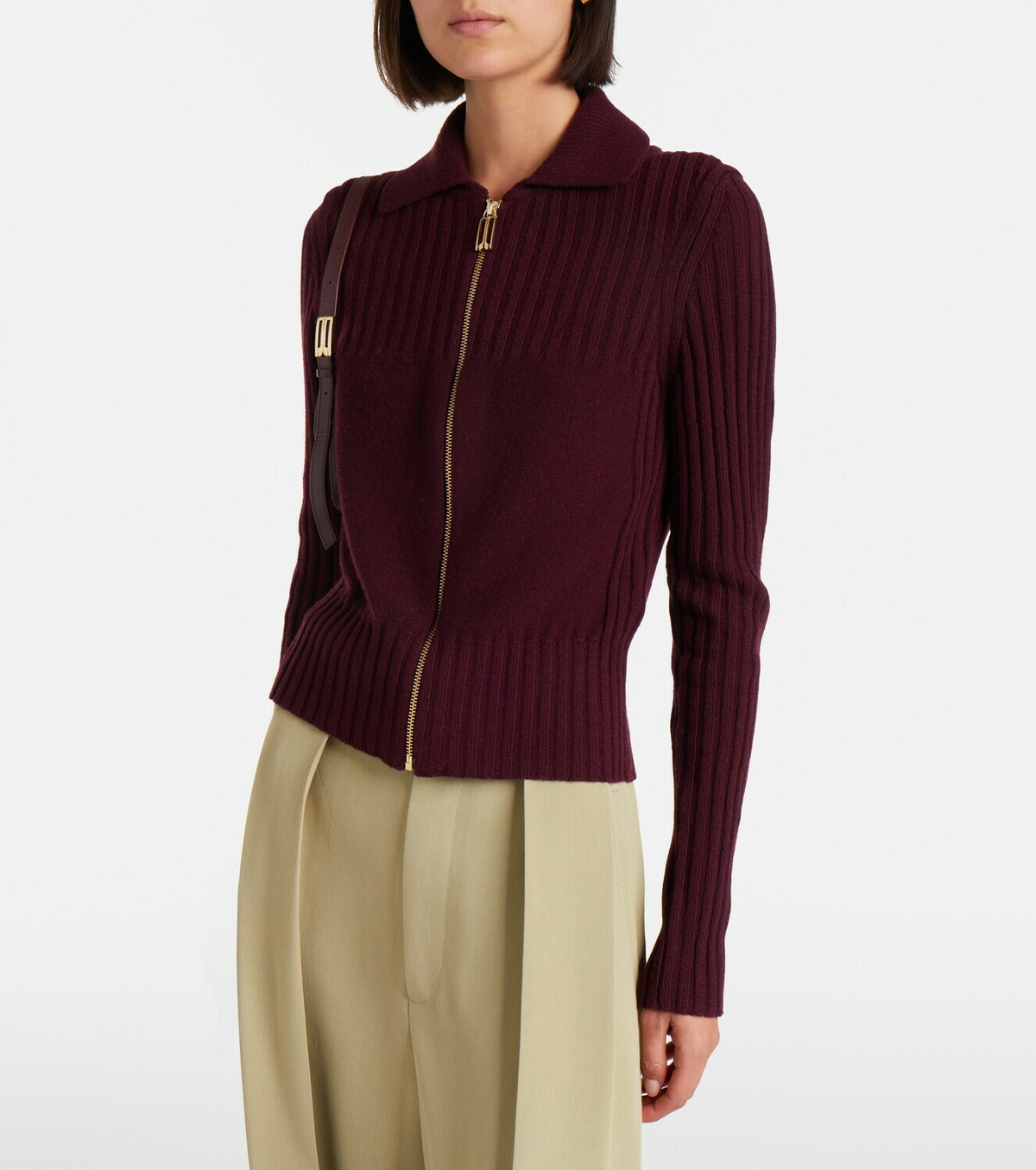 Victoria Beckham Wool and cashmere-blend zip-up cardigan