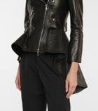 Alexander McQueen Peplum leather biker jacket