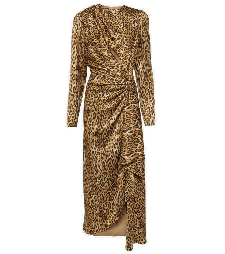 Photo: Costarellos Lala leopard-print satin midi dress