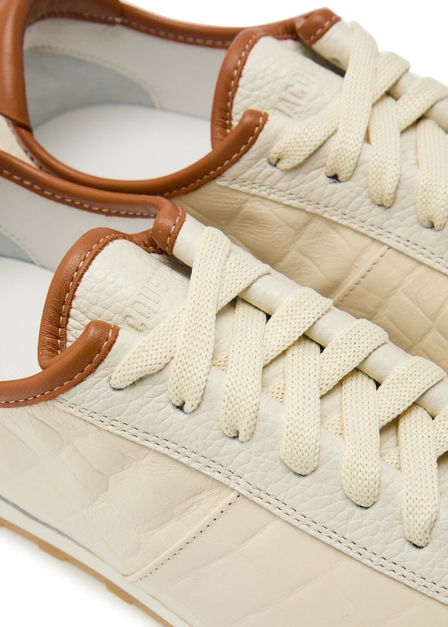 Jacquemus Les Tennis Textured Leather Sneakers Grey