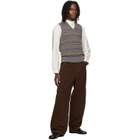 LEMAIRE Gray V-Neck Jacquard Sweater Vest