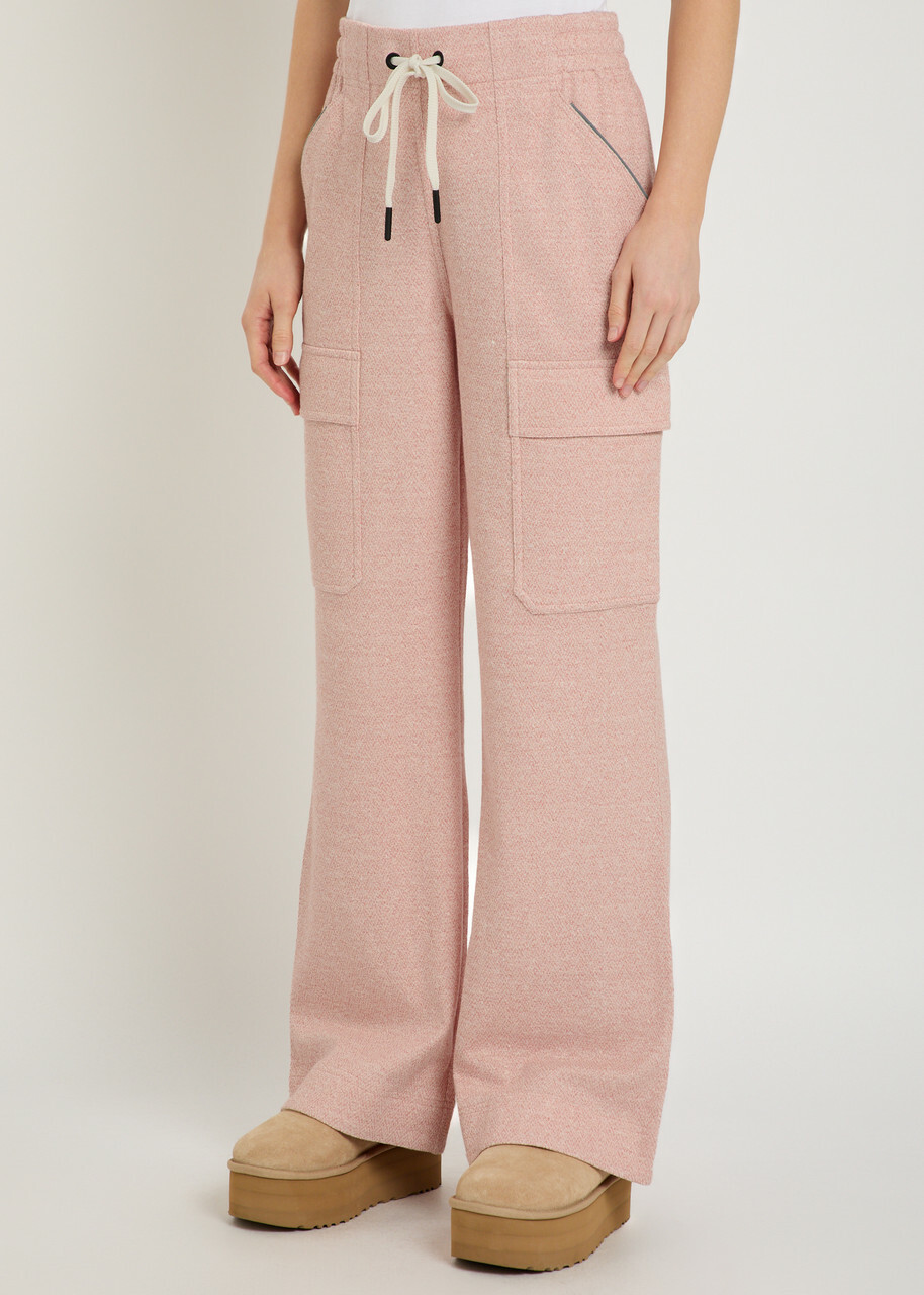 Moncler Logo-appliquéd Linen-blend Sweatpants Light Pink