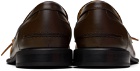 JW Anderson Brown Leather Pin-Buckle Loafers