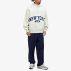 Awake NY Men's Script Quarter Zip Sweatshirt in Charcoal Heather