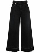 SACAI - High Rise Belted Denim Wide Jeans