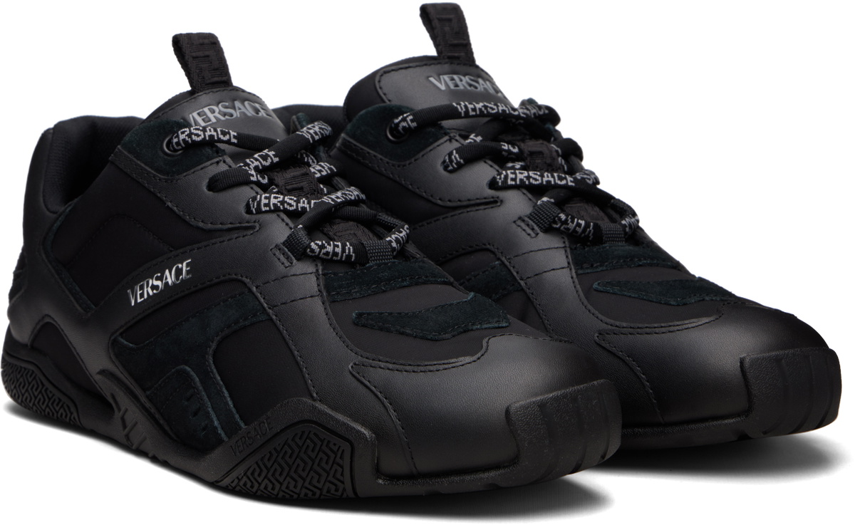 Versace Black Galaxia Leather Sneakers
